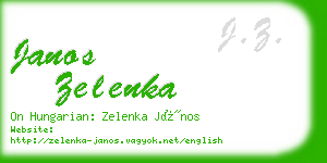 janos zelenka business card